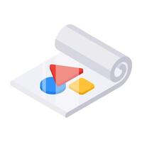 Math shapes on page, geometric shapes icon vector