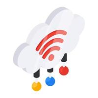Perfect design icon of cloud wifi vector