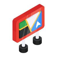 A colored design icon of map board vector