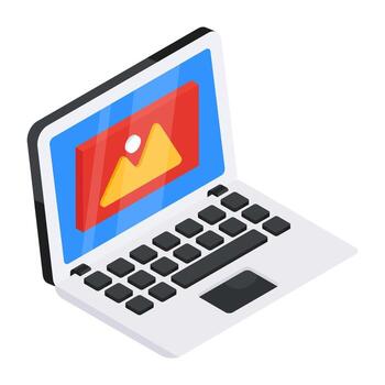 Conceptual isometric design icon of online gallery vector