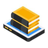 Creative design icon of online library vector