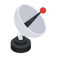 flat isometric design icon of satellite dish vector