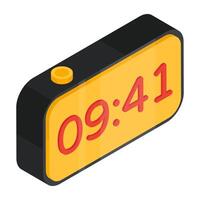 Editable design icon of digital clock vector