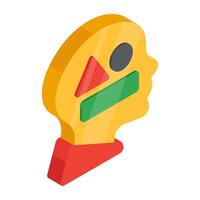 Math shapes inside monitor, geometric shapes icon vector