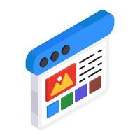 Conceptual isometric design icon of web gallery vector