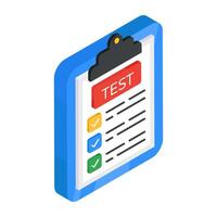 A beautiful design icon of test papee vector