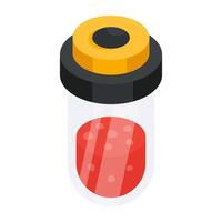 A colored design icon of sample tube vector
