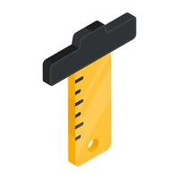 A flat isometric design icon of vernier caliper vector