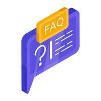 A trendy design icon of faq vector
