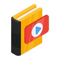 A flat isometric design icon of learning vector