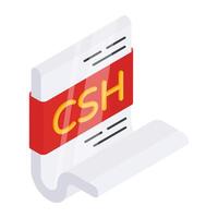 Trendy design icon of csh file vector