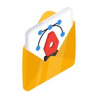 Editable design icon of design mail vector