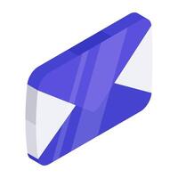 A flat isometric design icon of envelope vector