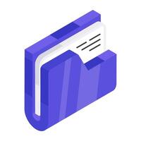 A flat isometric design icon of folder vector