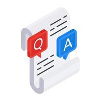 Creative design icon of question and answer paper vector