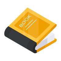 A flat isometric design icon of book vector