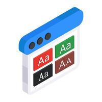 A modern design icon of font website vector