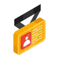 A colored design icon of student card vector