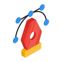 Pen with nodes, bezier tool icon vector