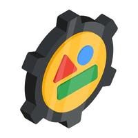 Math shapes inside monitor, geometric shapes icon vector