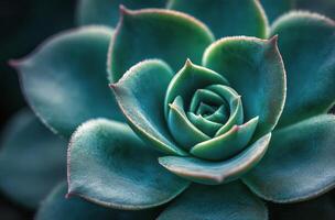 Detailed view of a succulent plant with droplets on its leaves in natural light photo