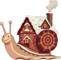Snail carrying house vector