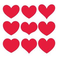 heart set silhouette with white background vector