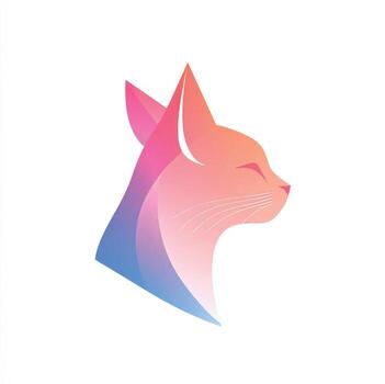 Minimal Feline Mascot Logo Template with Elegant Outline and Cheerful Character for Professional Use vector