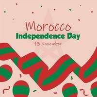 Morocco independence day background with red and green decorations vector