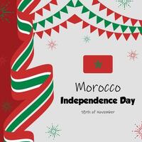 Morocco independence day background vector