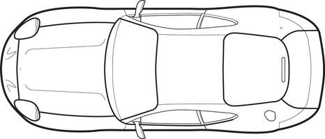 Top view of a car coloring page vector