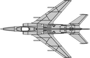 A drawing of a fighter jet on a white background vector