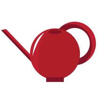 icon of a round, red watering can for plants, for design, poster or textile vector