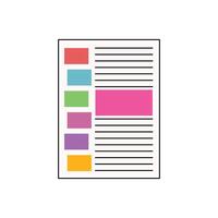 Document icon isolated on white background for your web and mobile app design, document file isolated icon illustration. Report icon. Flat design style. Education design element vector
