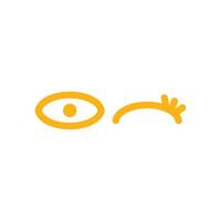Cartoon eyes icon. flat design. Isolated on white background. illustration of an eye icon blinking one eye. Design element illustration part of the face vector