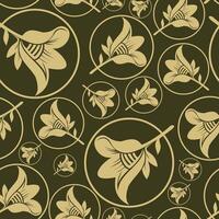 Smooth bellflower pattern in a round circle for wallpaper vector