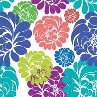 Chrysanthemum plants pattern illustration poster background. Dalhia Seamless Pattern Ink Drawing vector