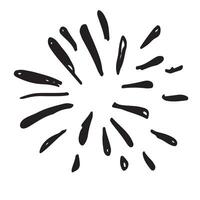 Doodle burst splash in vintage style on white background. vector