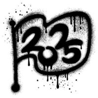 2025 new year graffiti in spray paint style. vector