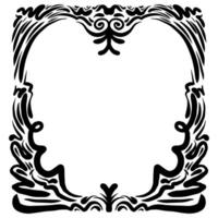 Elegant hand drawn retro floral frame. Design template for banner, card, invitation, label, emblem etc. Lineart vintage border. vector