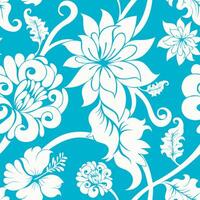 elegant chrysanthemums and hibiscus flower seamless patterns for wallpapers,textiles,printing on blue background vector