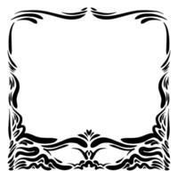 Elegant hand drawn retro floral frame. Design template for banner, card, invitation, label, emblem etc. Lineart vintage border. vector