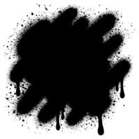 Black ink style spray, blobs and stains of spray paint and texture. Grunge shapes and dirty silhouettes for your designs. vector
