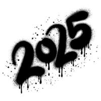 2025 new year graffiti in spray paint style. vector