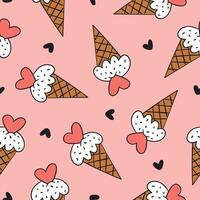 Ice Cream Pattern Love Ice Cream Background vector