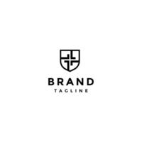 Shield With Initial Letter LLLL Inside Logo Design. Initial Letter L Spins Inside the Shield Logo Design. vector