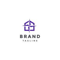 Simple House Icon With Compass Inside Logo Design. Simple Home Directions Icon Logo Design. vector