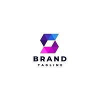 Simple Letter S Mosaic Triangle Logo Design. Colorful Mosaic Triangle Initial Letter S Logo Design. vector