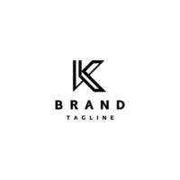 Minimalist Initial Letter VK Logo Design. Minimalist Lines Letters V and K Blend Together Logo Design. vector