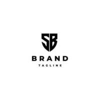 Initial Letter S and B Shaped Shield Logo Design. Simple Initial SB Letter Shield Symbol Design. vector